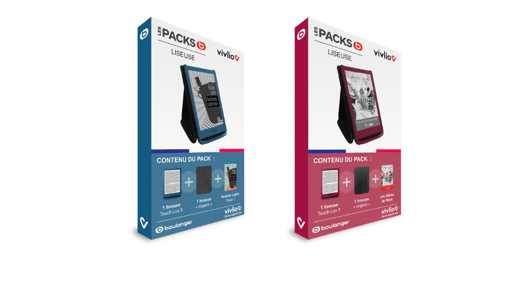 Photo deux packs liseuses, housses et ebooks