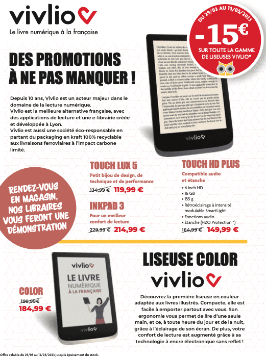 Promos Vivlio : En mai, choisis la liseuse qui te plaît !