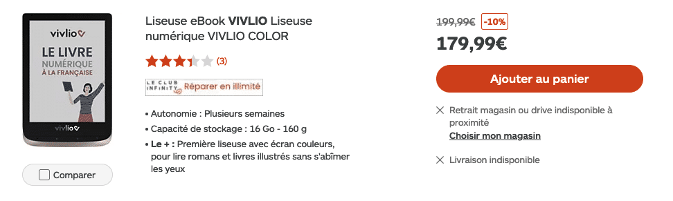 Promo liseuse couleurs vivlio